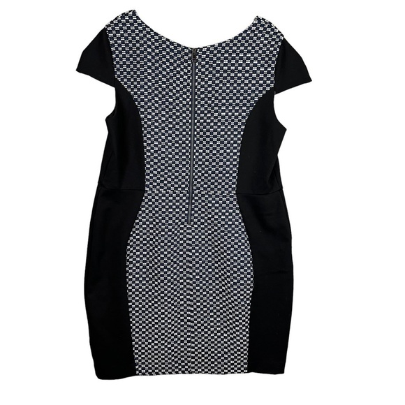 DKNYC Donna Karan Short Sleeve Geometric Print Career Dress Size 14W - Picture 2 of 8